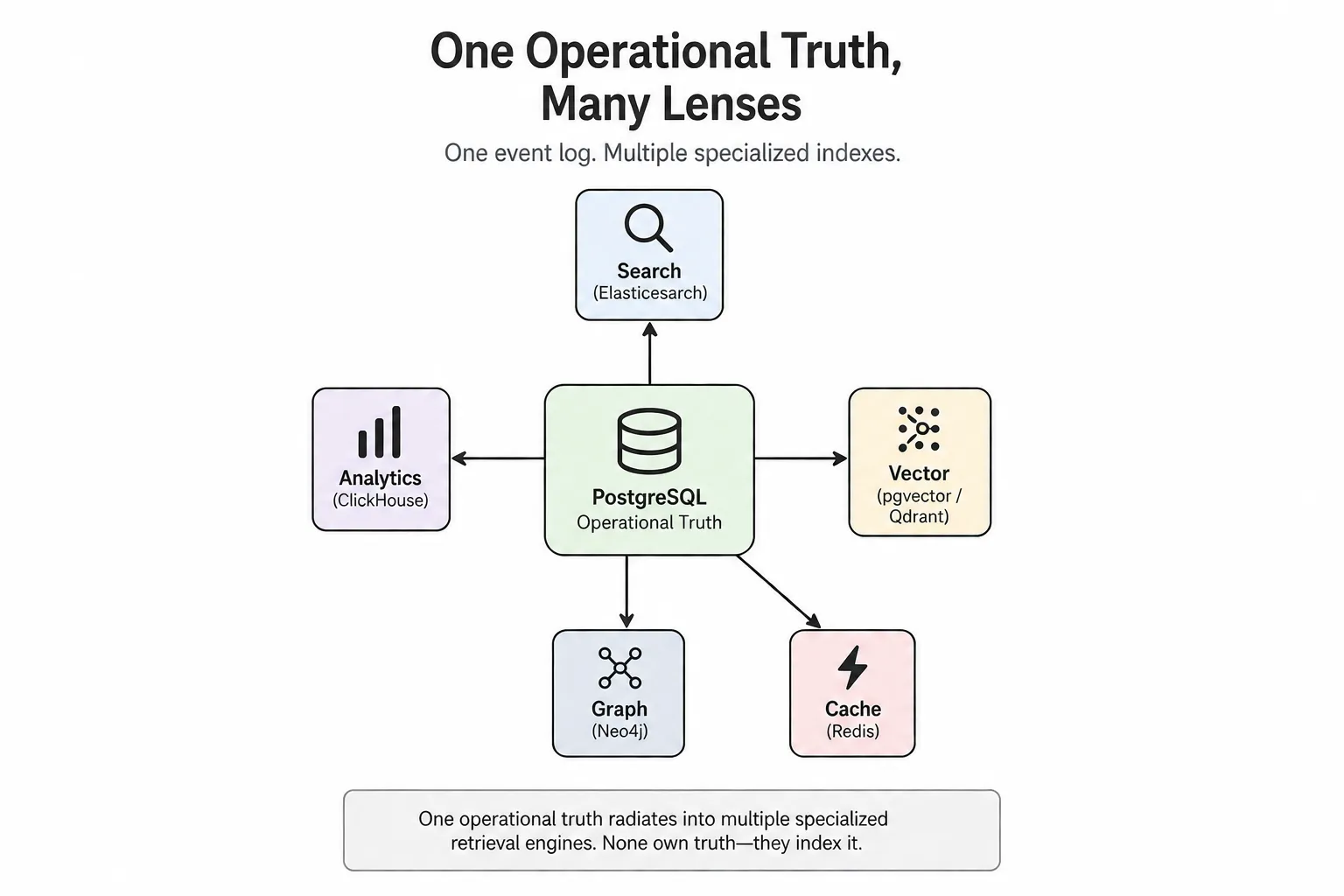 One operational truth with derived retrieval models